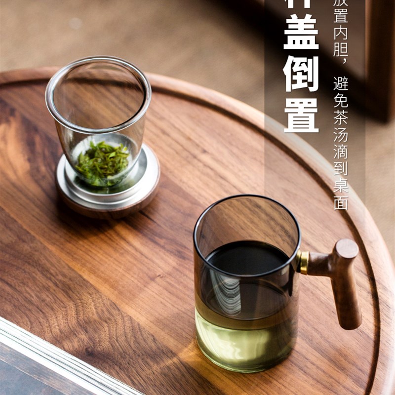 茶杯个人专用高档男m士茶水分离泡茶杯水杯玻璃茶杯礼物办公室茶
