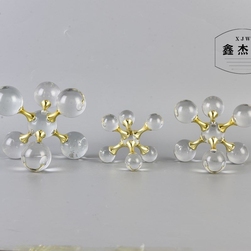 轻奢几何水晶分子球书镇摆件圆z球十字架金属几何客厅售楼处装饰,家居饰品,装饰摆件,淘宝优惠券,粉丝福利购,淘宝优惠卷