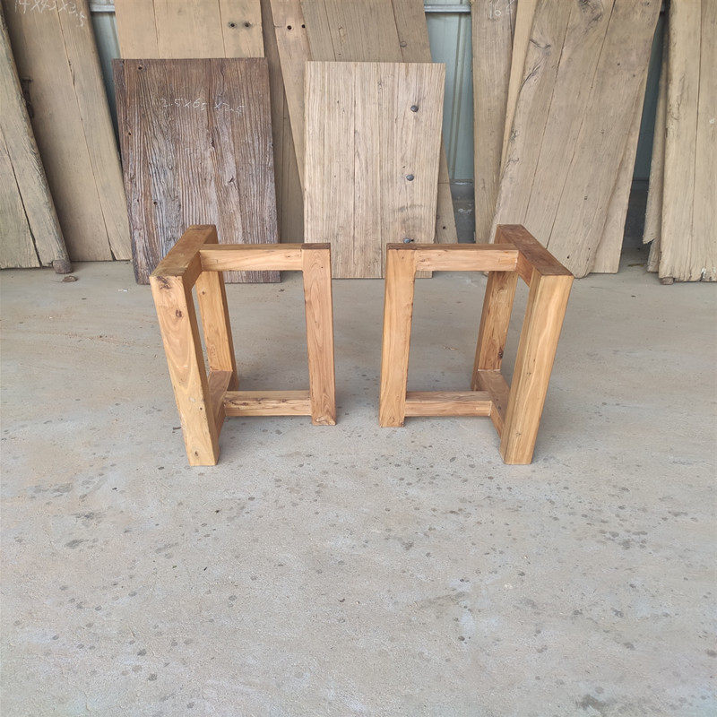 老榆木实木桌腿桌脚支架老v榆木桌腿原木桌腿台脚结实耐用厂家直