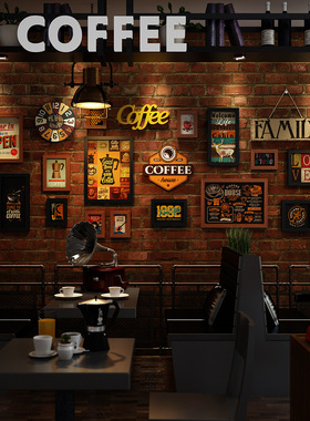 工业风美b式复古字母壁挂件咖啡店挂画酒吧背景墙面个性装饰照片