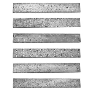 厂家新品新款花纹大马士革钢胚无心全硬花纹钢P条手工锻打刀胚材