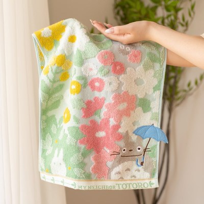 打伞龙猫洗脸毛巾纯棉柔软女面巾男家用N情侣吸水儿童可爱擦手