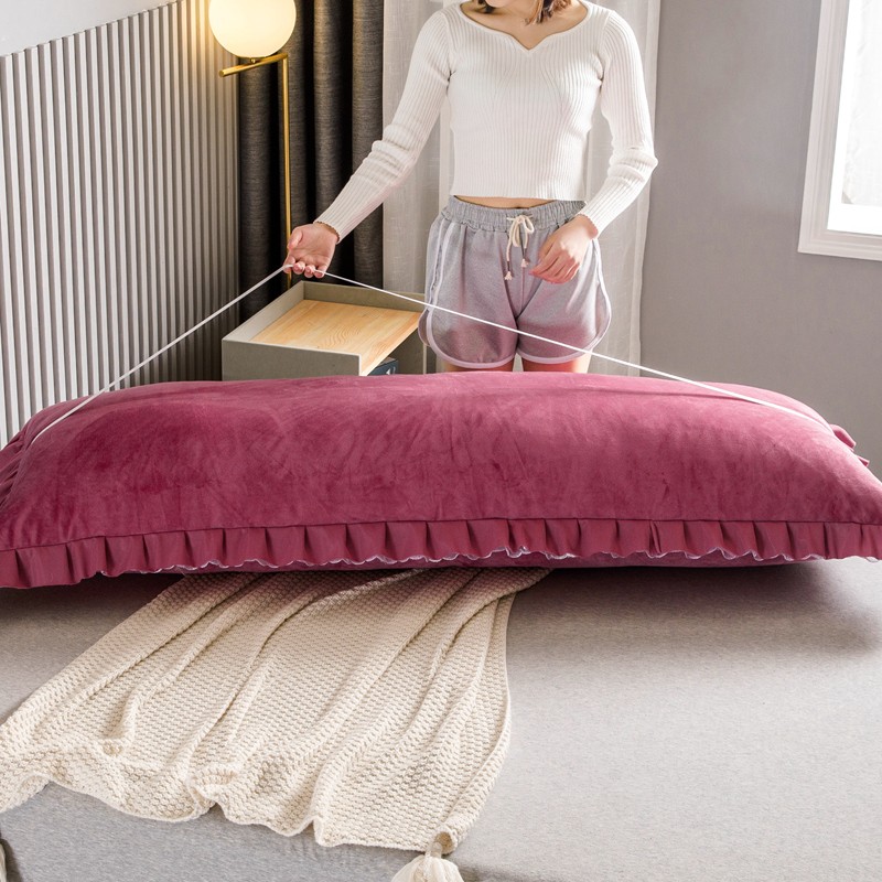 我爱的红色 双人长枕头床头靠枕1米8靠垫床上Q大靠背沙发抱枕软包