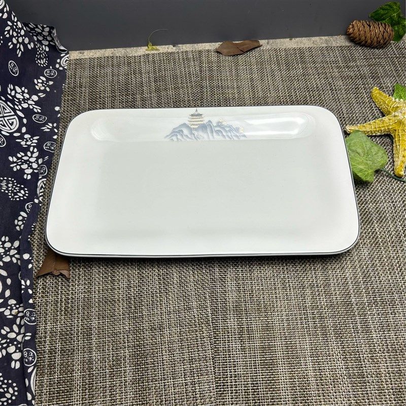 新款长方鱼盘陶瓷酒m店餐具特色陶瓷盘子餐厅商用盘子炒菜盘甜品