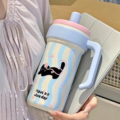 保温杯高颜值女士不锈钢r吨吨水杯子办公室冰霸杯大容量男学生水