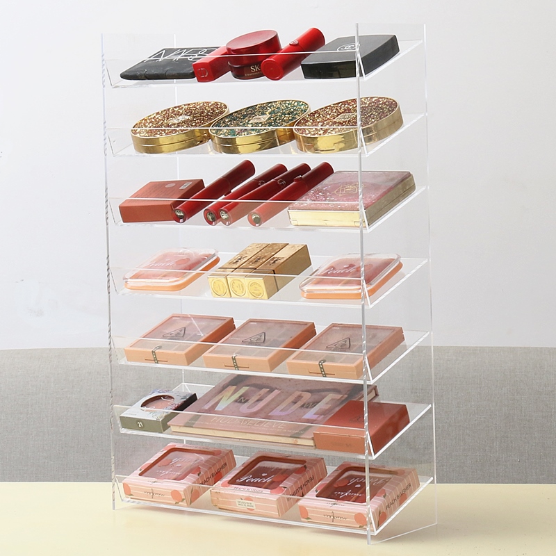眼影盘桌面收纳盒透明亚克力梳妆台D口红彩妆气垫粉饼化妆品置物