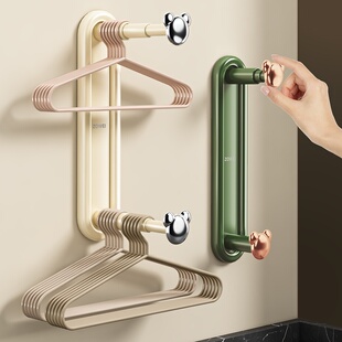 衣架收纳神器h家用免打孔阳台晾衣架收纳架子壁挂墙上卧室伸缩挂