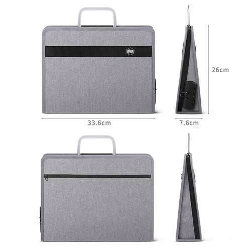 印章收纳盒A4营业执照收纳包大容量带密码锁印章盒办公印章包一体