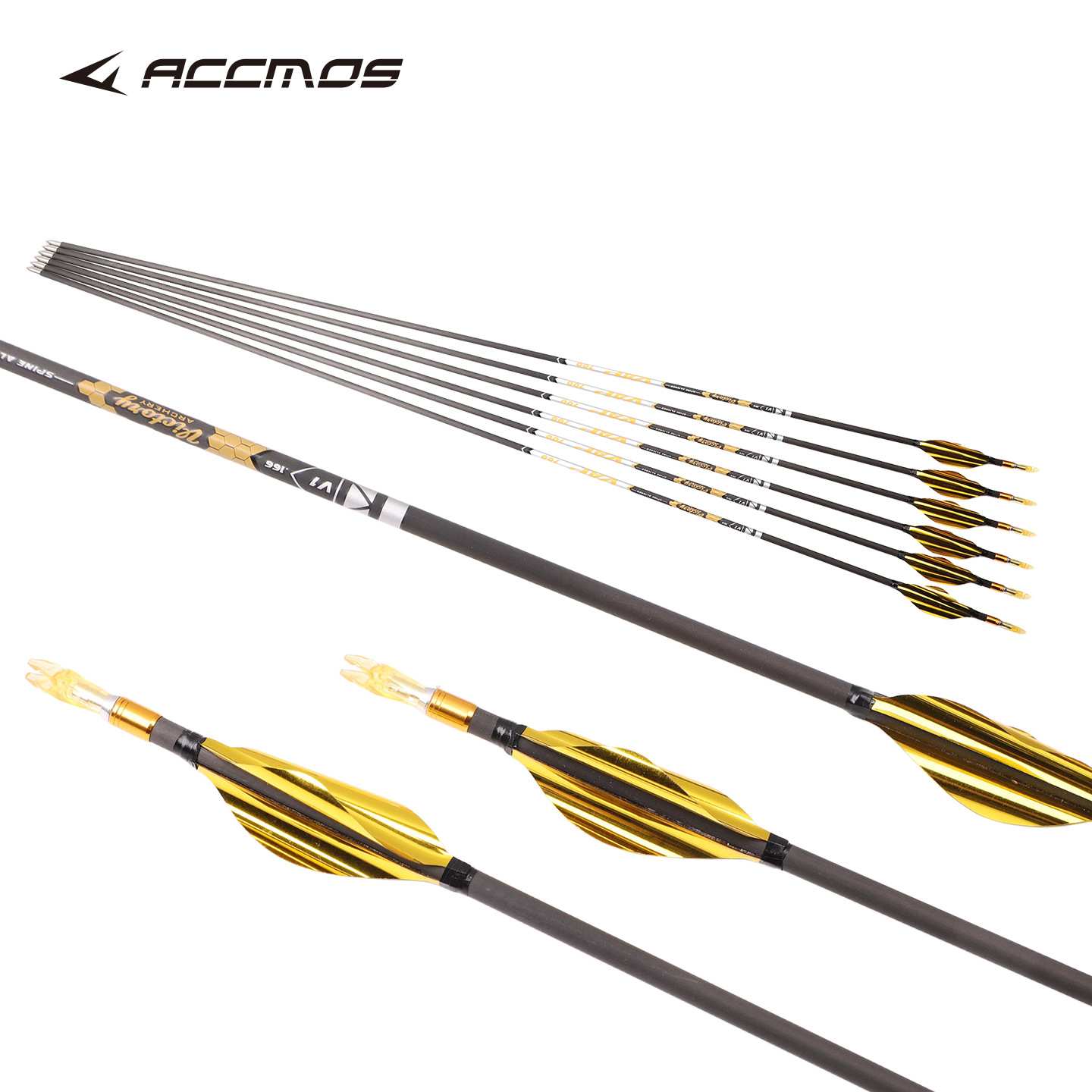 螺旋羽VAP V1螺旋羽成品纯碳箭支 4.2内径碳素箭支防打钉国产贝特