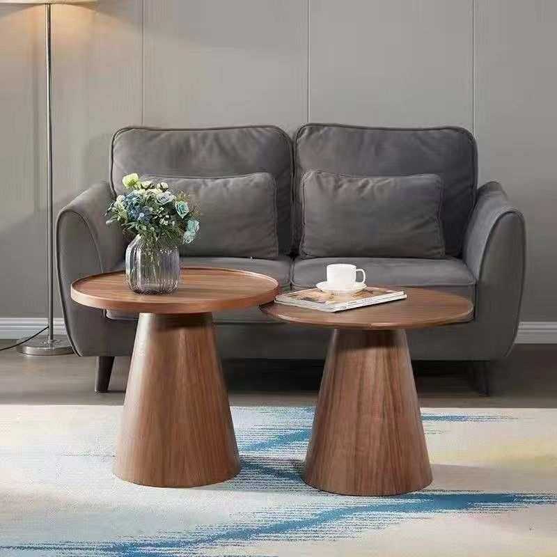 美式复古实木小圆桌轻奢小户型客厅沙发边几简约圆形个性网红圆几,3C数码配件,USB灯,淘宝优惠券,粉丝福利购,淘宝优惠卷