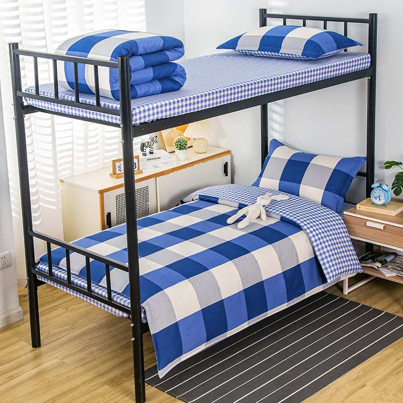 厂家 学生宿舍纯棉三件套养老院企事业单位被子被套床单六件套