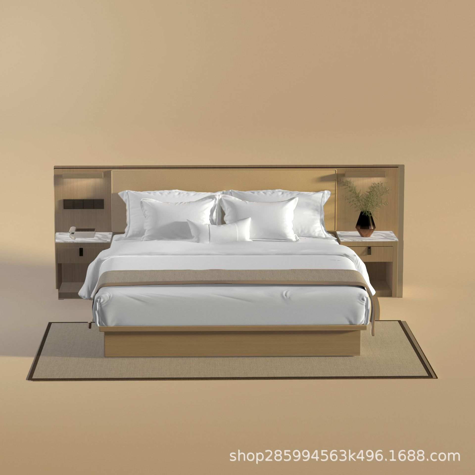 酒店四件套床上用品80支纯棉五星级民宿白色贡缎被套床单酒店布草