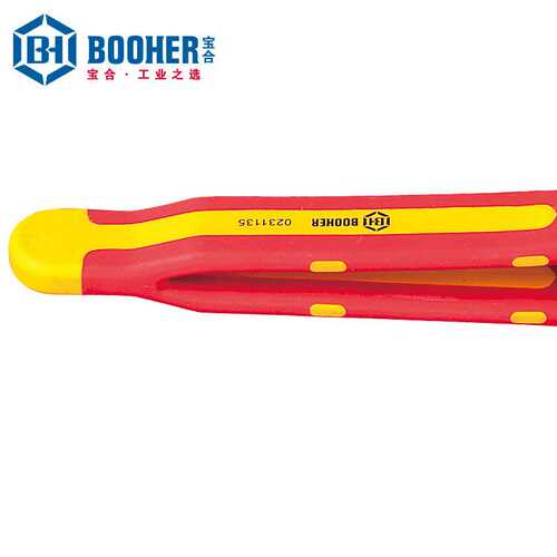 Booher宝合绝缘手工具 BH0231135 双色绝缘针尖无齿镊子134mm