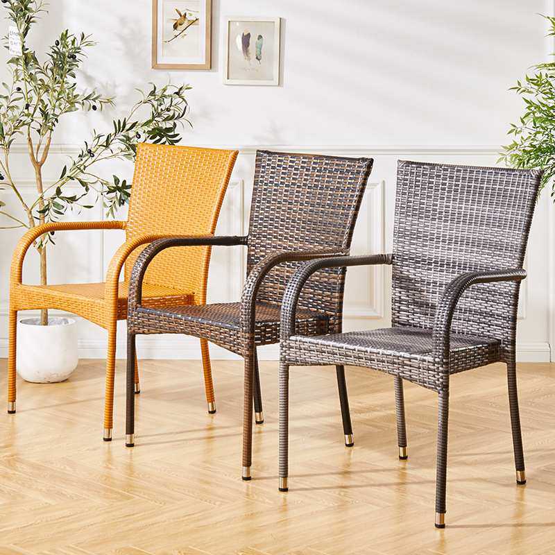 Choice藤椅靠背椅户外阳台休闲椅子庭院露天椅老人藤椅花园桌椅