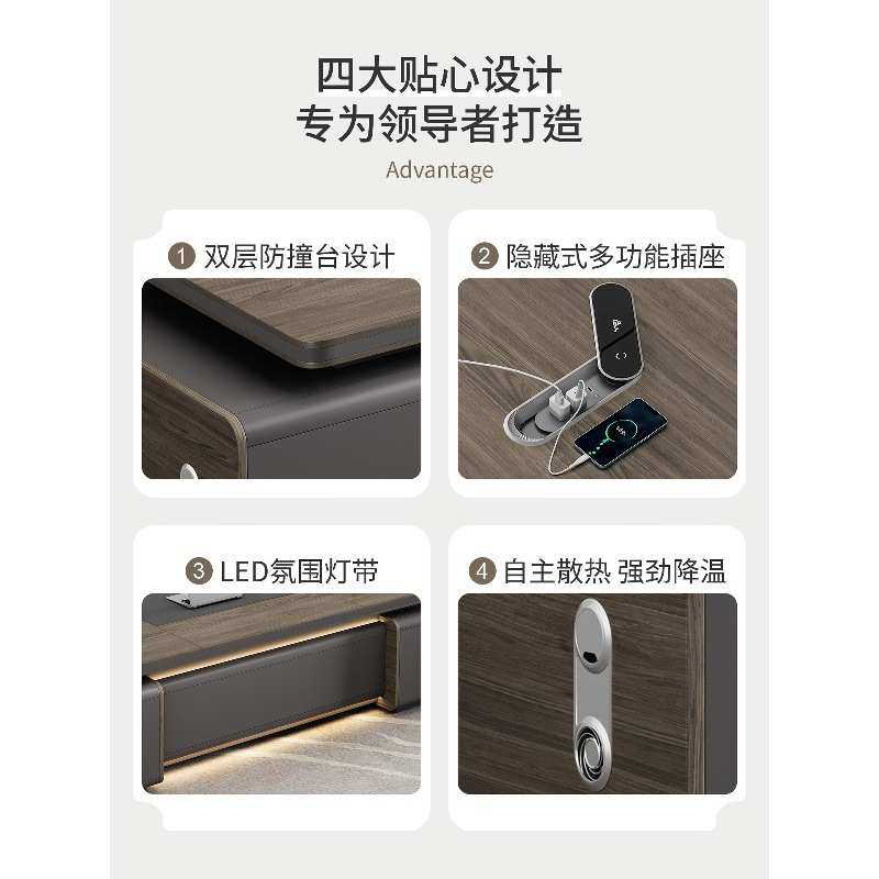 老板桌办公桌董事长总裁大班台现代高档大气总经理办公室桌椅组合