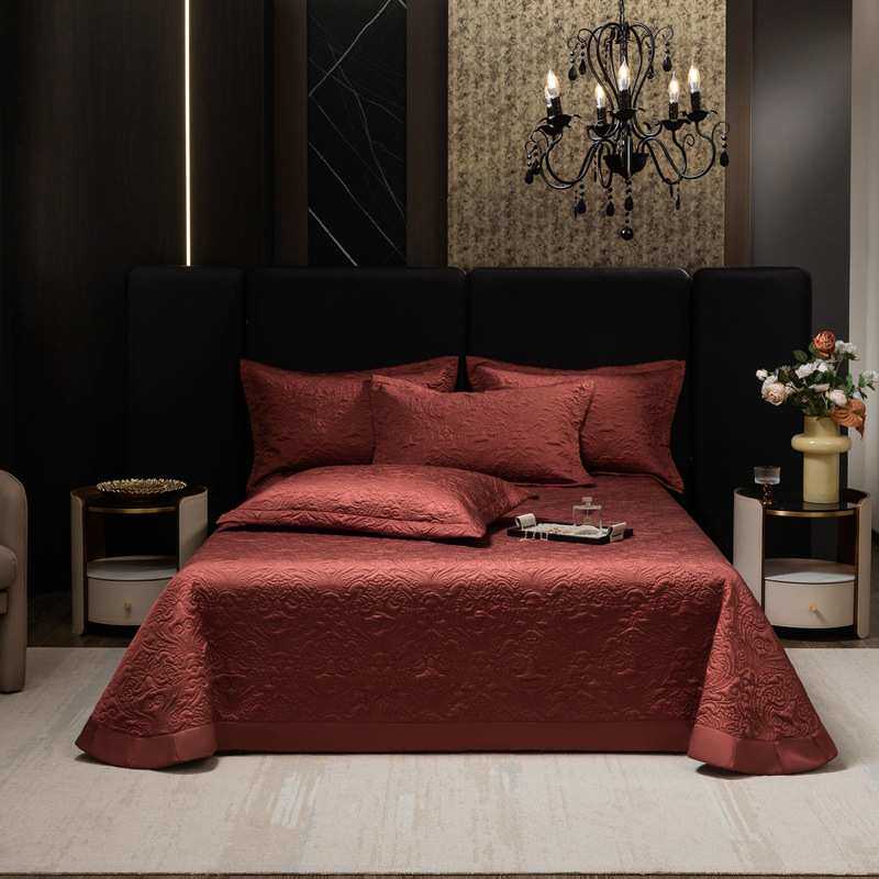 2025新款纯色天丝棉大版简欧床盖三件套