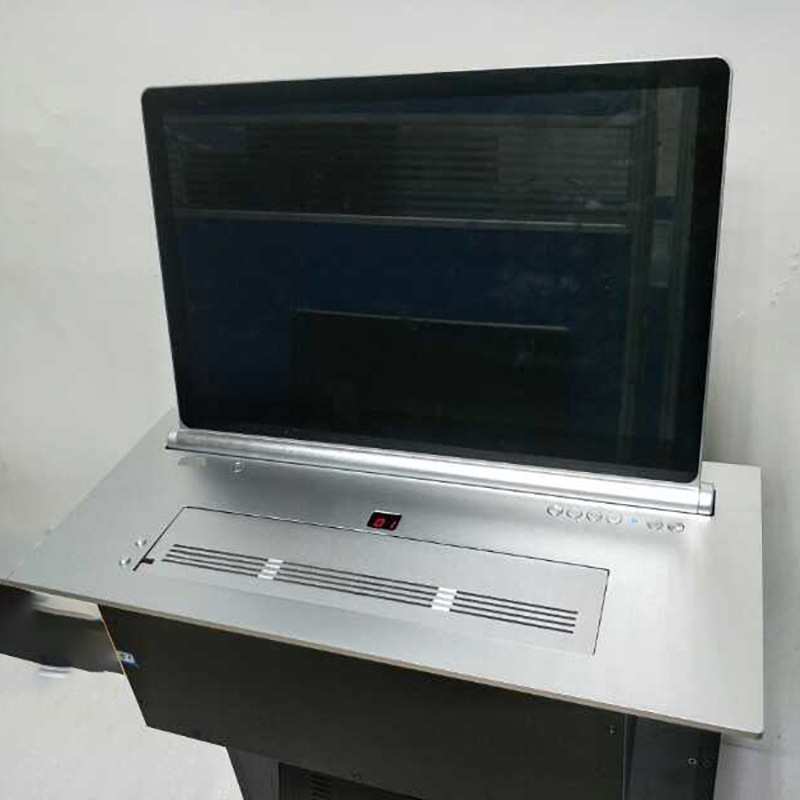 无纸化系统超薄一体液晶屏升降器翻转式阵列话筒触摸电子桌牌一体