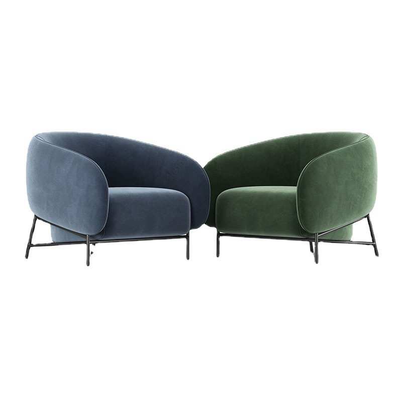 网红意式轻奢单人沙发椅北欧小户型会客休闲椅设计客厅接待椅