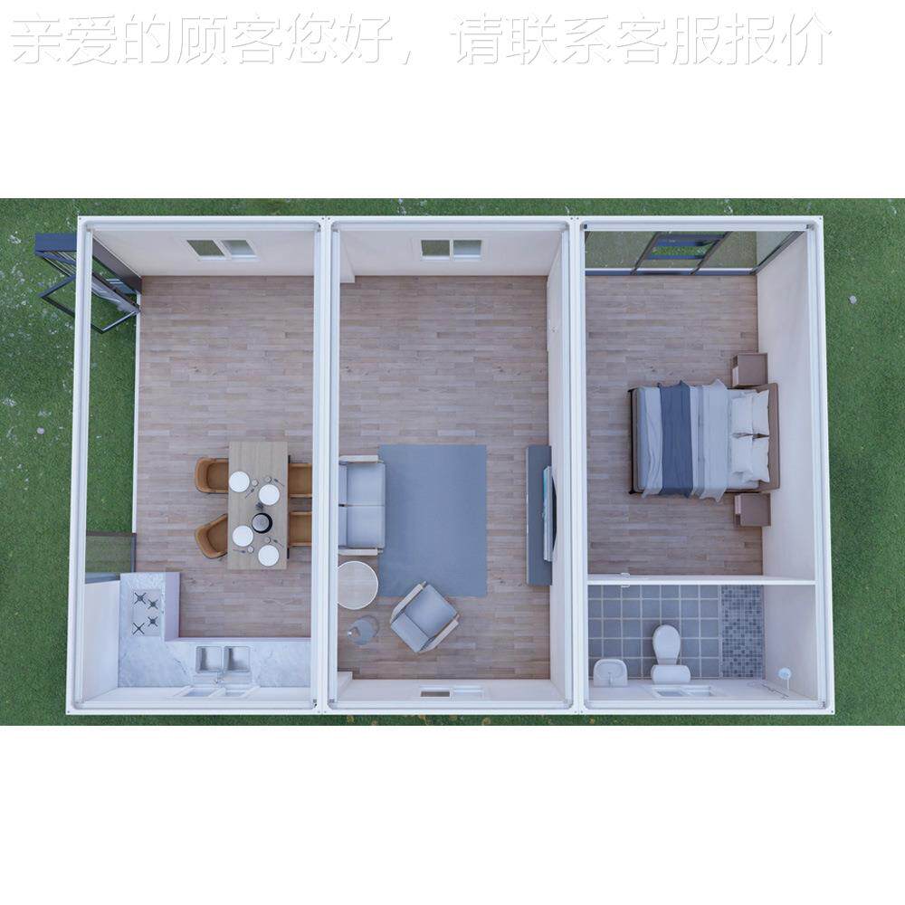 现代简约风装修卧室098住房动式预建制集装箱房屋水防潮易移运输