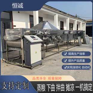 灵活性高耐腐蚀 恒诚定制大型不锈钢全自动连续蒸饭机一体式