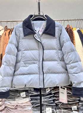 2025冬季新款韩版宽松显瘦百搭翻领短款羽绒服女加厚保暖外套30