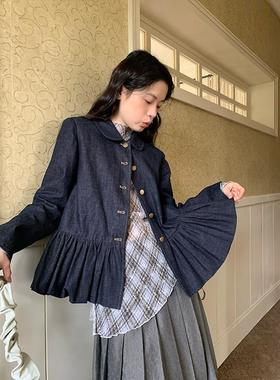 dorydory【3.8 20:00 new 提前收藏加购】小圆领花苞牛仔外套