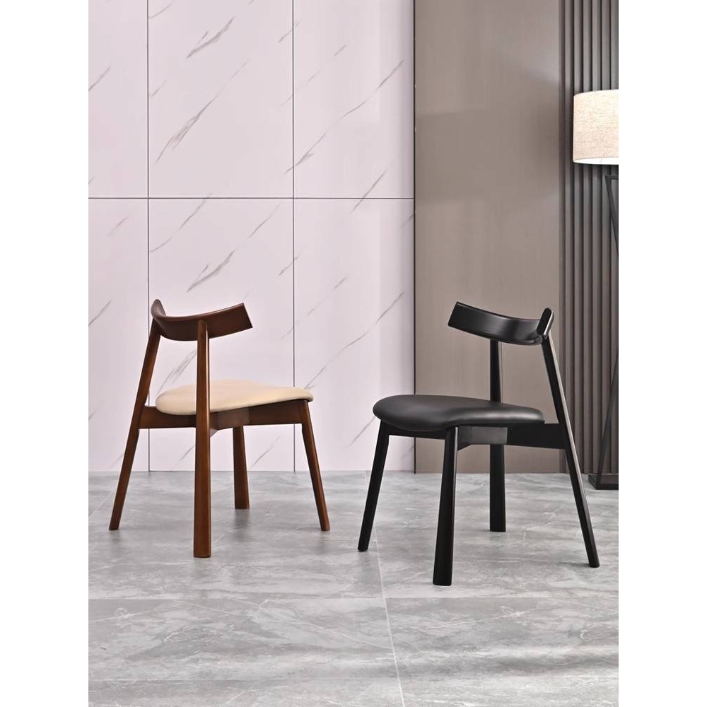 北欧实木餐椅家用意式极简椅子船桨椅简约休闲设计师洽谈2025新款