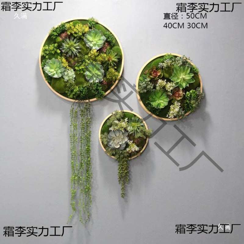 创意绿植墙体植圆形墙壁餐厅墙面框装饰壁挂花植物挂墙客厅