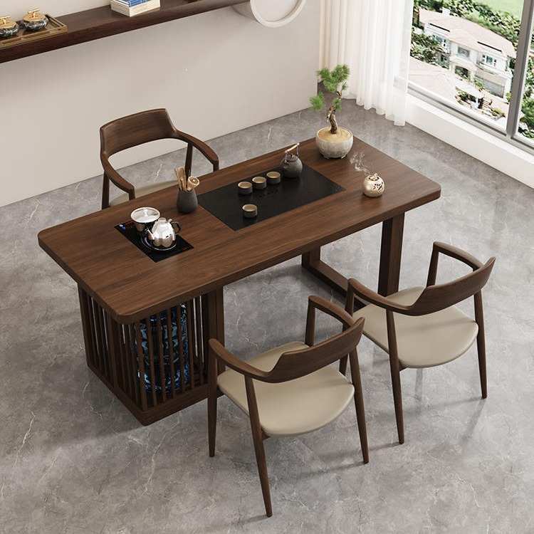 简约现代实木茶桌椅组合小户型家用阳台禅意泡茶桌办公室接待茶桌