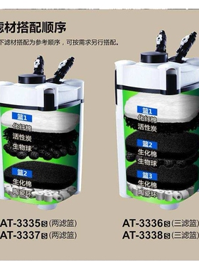 草缸过滤器AT3335AT3338SAT3336滤筒创星过滤桶静音缸外过滤器