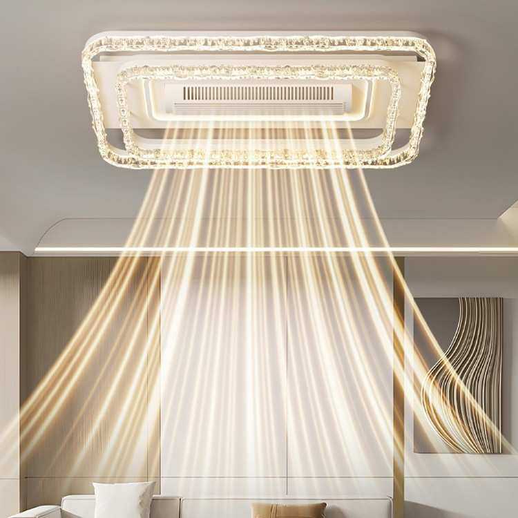 现代客厅灯带风扇吸顶灯大气长方形客厅主灯全光谱LED护眼大厅灯