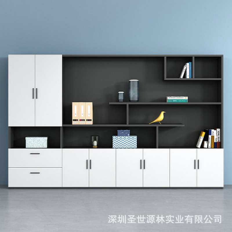 深圳办公家具文件柜书柜老板办公室背景木质柜子板式资料档可带锁