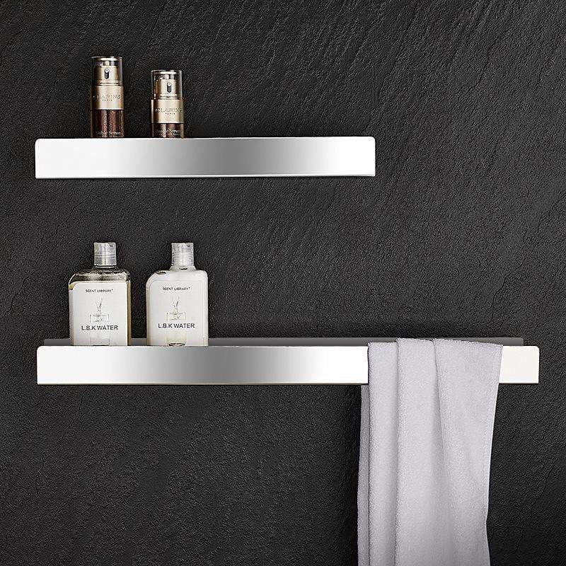 浴室置物架304不锈钢卫生间毛巾架壁挂简约收纳架免打孔一字