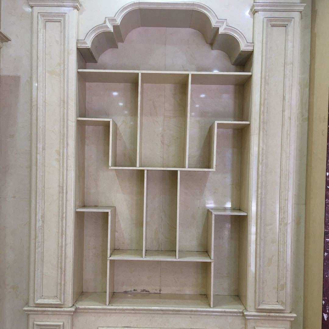 别墅天然大理石酒柜人造石摆件置物架石材隔断墙博古架石材储物柜