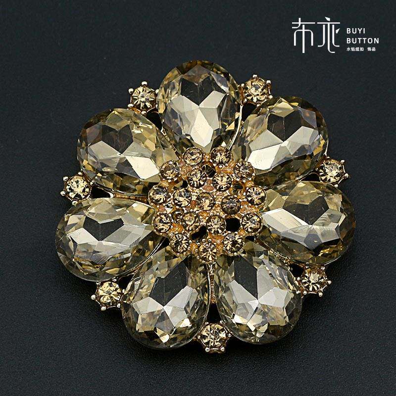 貂皮大衣扣子领扣奢华大扣羊绒瓣水钻皮草裘皮钮扣袖扣装饰