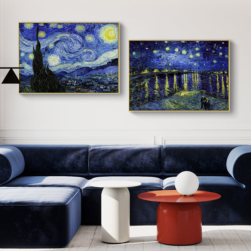 梵油画星月夜丰收装饰画客厅卧室挂画玄关走廊墙画世界名画
