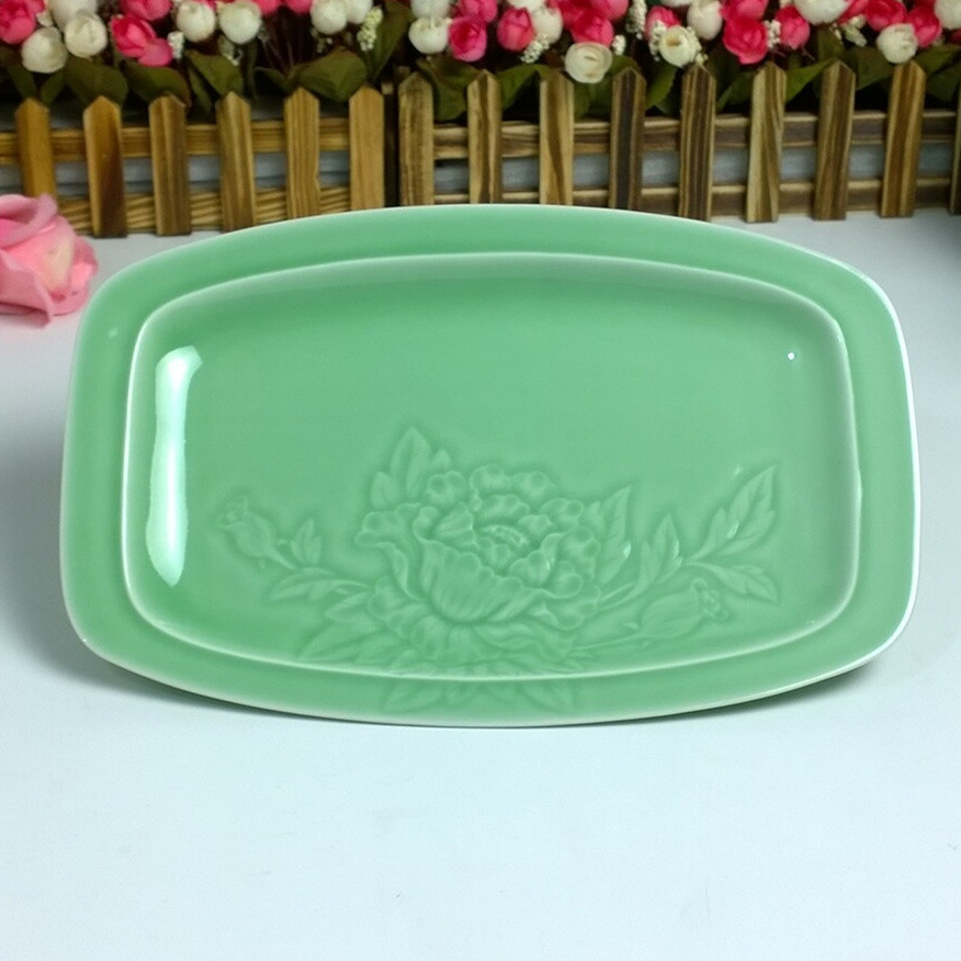道 龙泉青瓷鱼盘 蒸鱼盘 烤鱼盘微波炉餐具菜