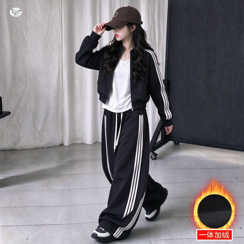 女童秋冬新款休闲运动套装中大童洋气宽松开衫套装外穿长袖套装潮