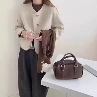 原创设计2025秋冬新款 圆领小香风百搭毛呢气质韩系 毛呢大衣短款