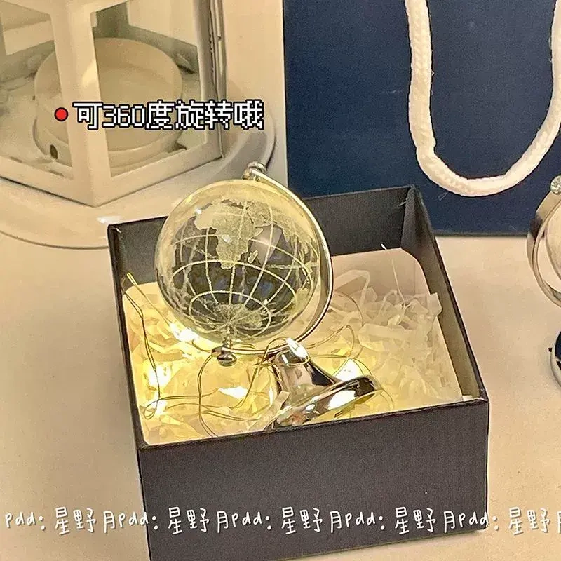 迷你地球仪摆件水晶桌面装饰学生用送男女朋友的生日礼物毕业创意