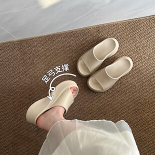 暴走不累脚！沙滩鞋海边配裙子厚底增高扁平足足弓支撑外穿凉拖鞋