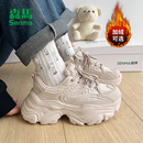 爆款 子女2025秋冬新款 冬季 加绒二棉鞋 森马老爹鞋 女款 女厚底增高鞋