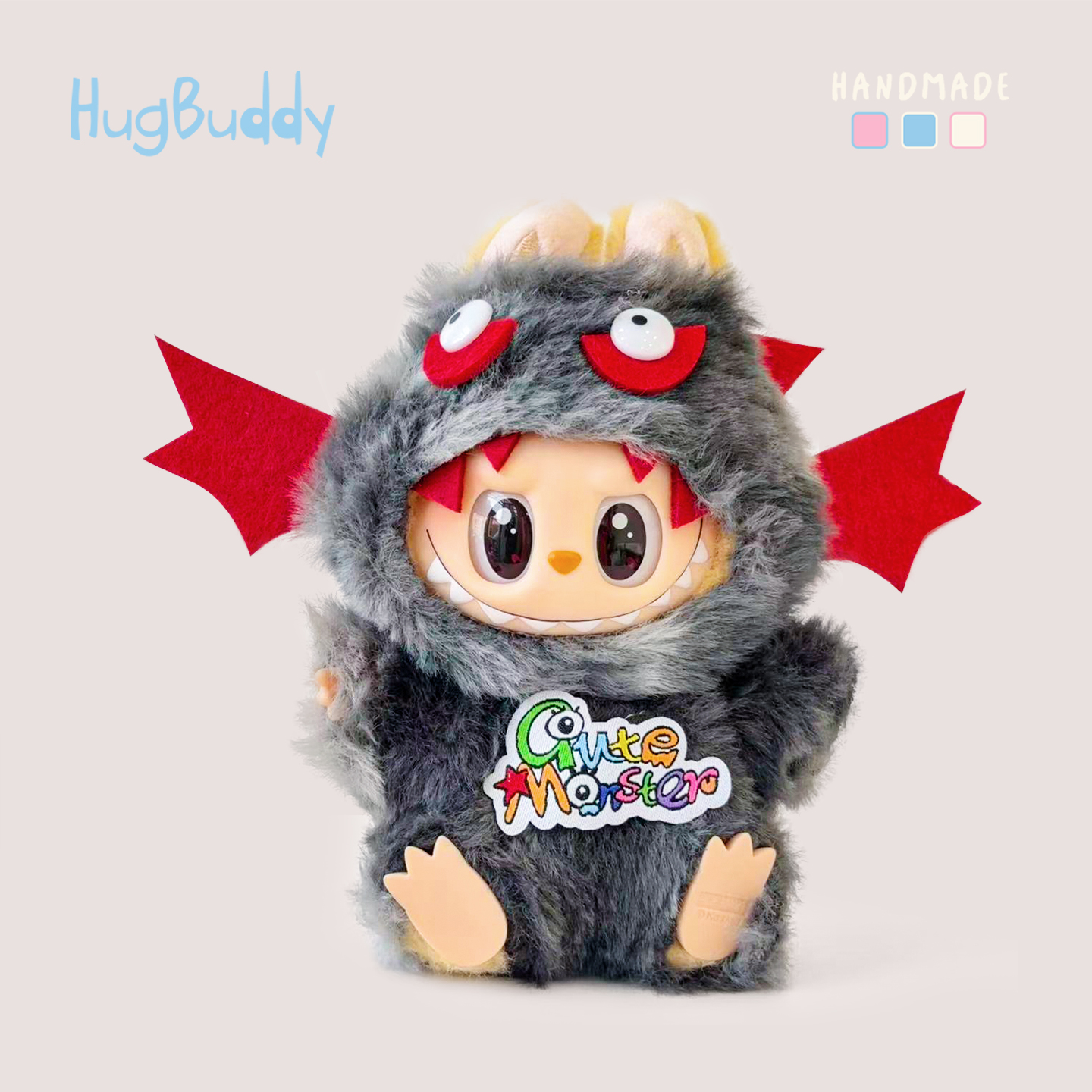 小怪兽套装labubu娃衣17cm搪胶毛绒公仔盲盒拉布布衣服限定娃衣