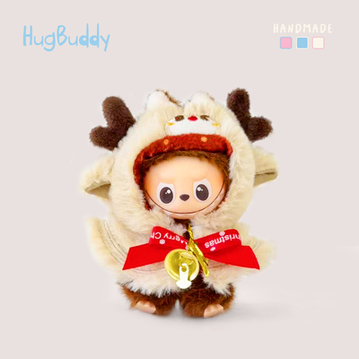 拉布布四代娃衣头套搪胶公仔衣服labubu4.0心底密码玩偶圣诞着替