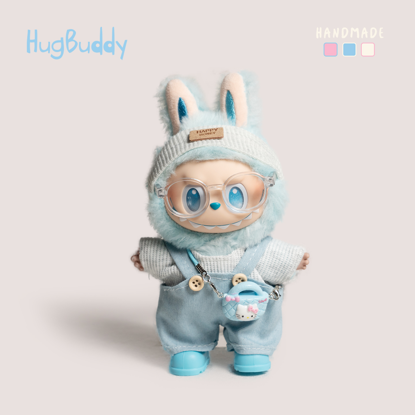 labubu六件套含眼镜鞋子！可爱拉布布搪胶衣服娃衣一代二代三代