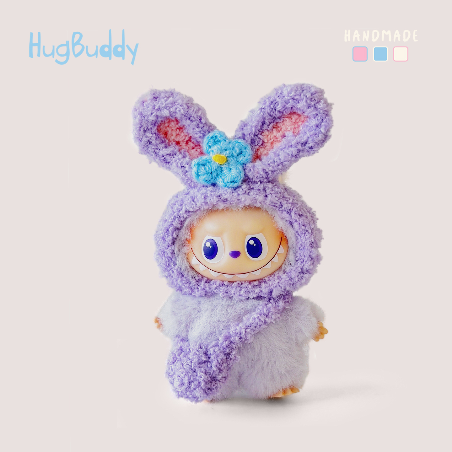 钩织四代拉布布mini衣服心底密码labubu4.0娃衣小鼻嘎原创头套装