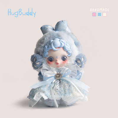 泡泡玛特SKULLPANDA沐沐搪胶毛绒公仔衣服蓝色系光织园SP娃衣百搭