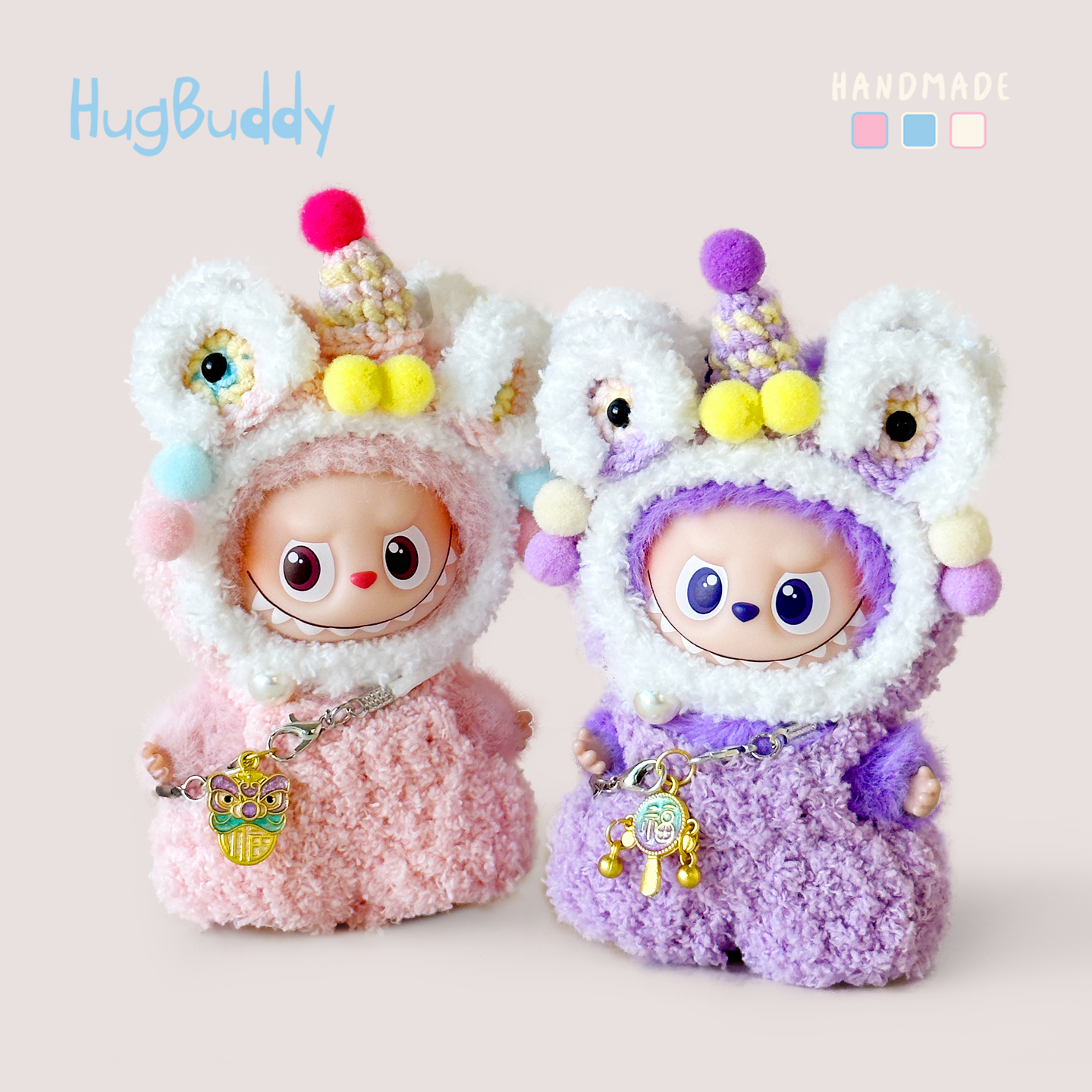 原创纯手工四代心底密码labubu娃衣迷你拉布布换装着替mini百搭款