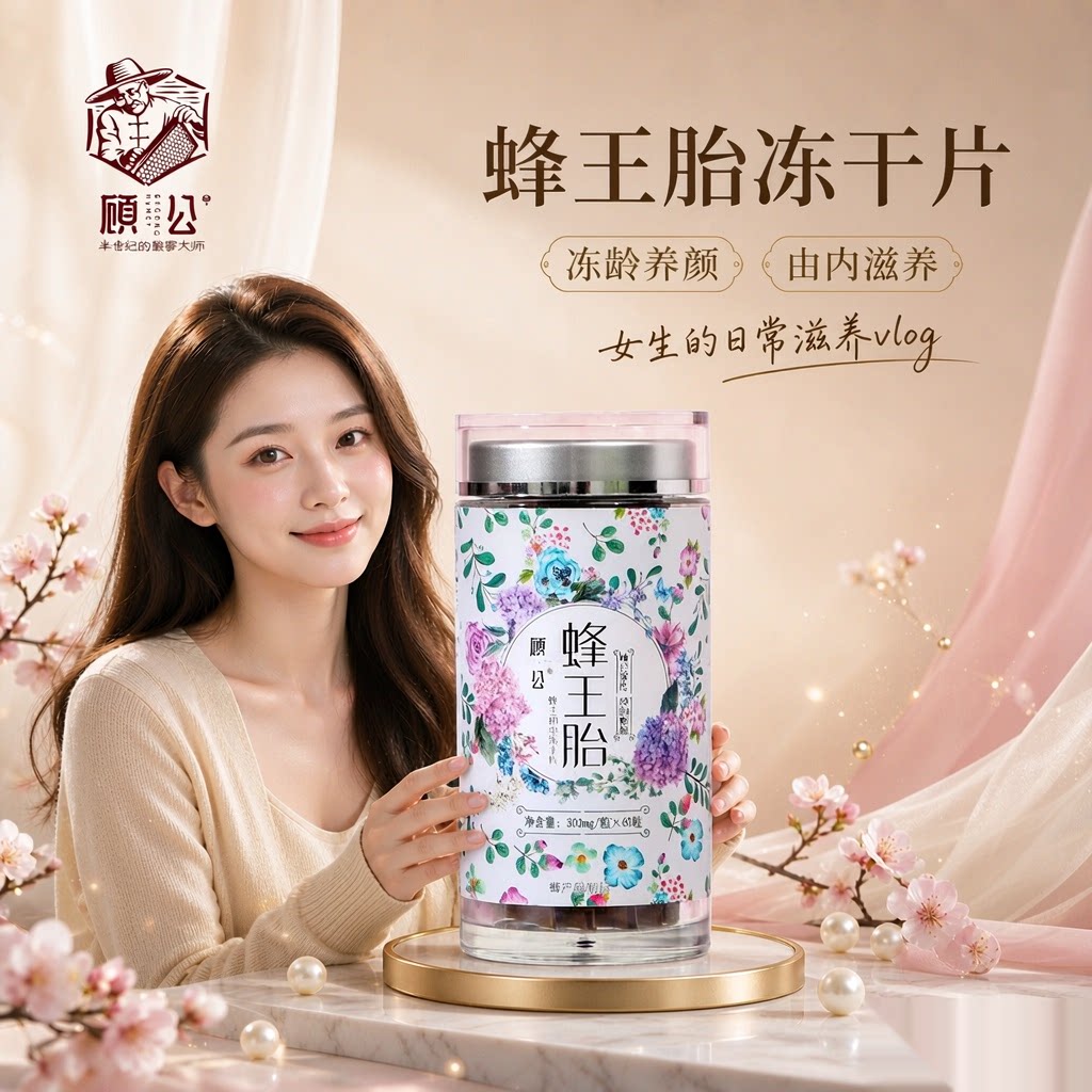 顾公蜂蜜蜂王胎冻干片女性天然营养活力自然滋养传统精致活力健康