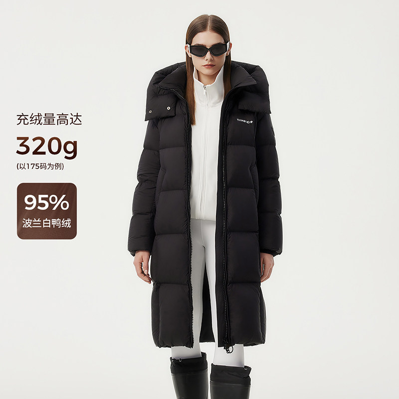 坦博尔95波兰白鸭绒羽绒服女冬季2025新款高充绒量中长款保暖外套